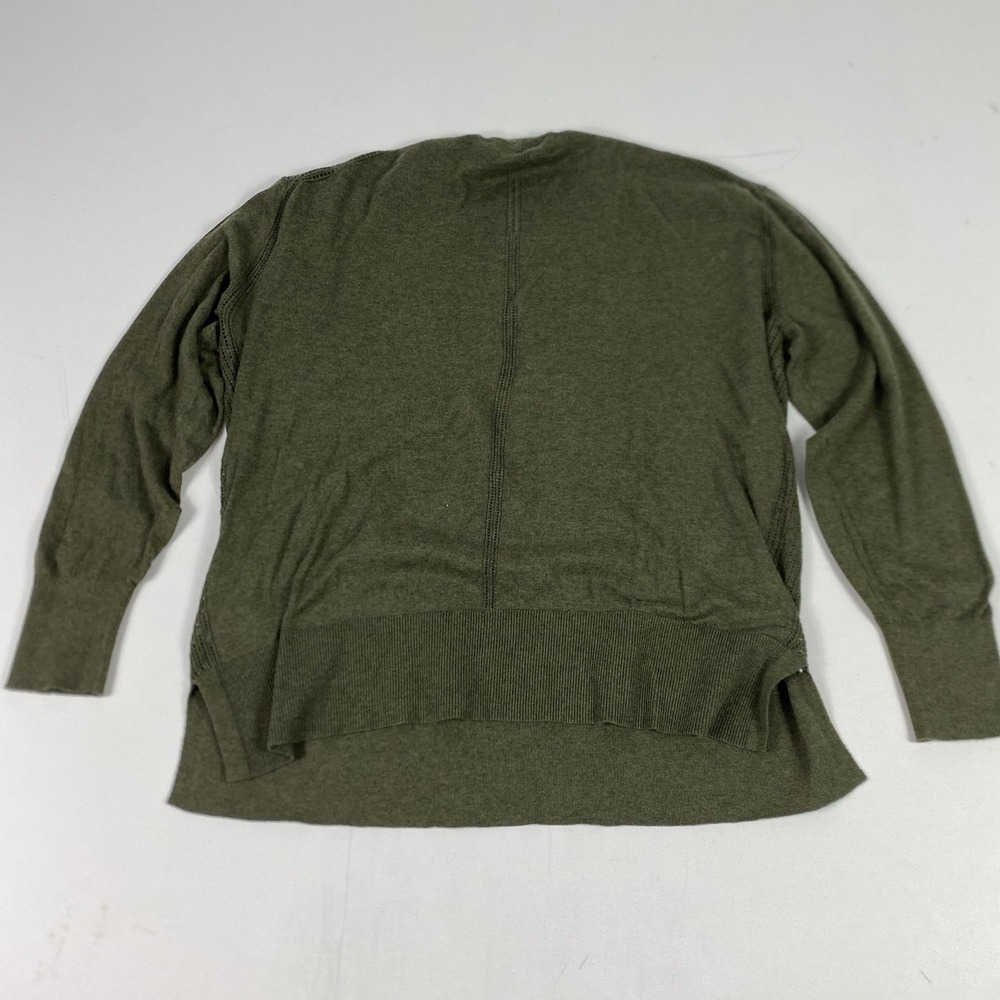 White + Warren Sweater Womens Medium Green‎ Cotton Silk Blend Crewneck Pullover - Picture 8 of 9